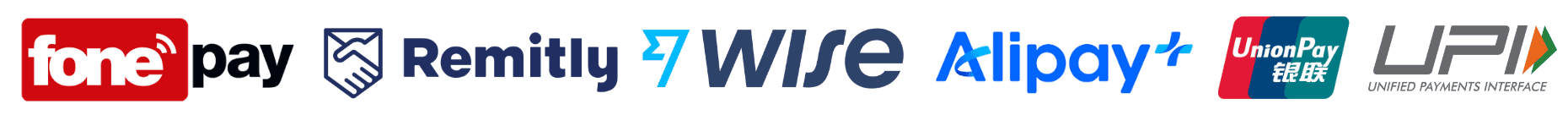 Fonepay, Remitly, Wise, Alipay+, UnionPay and UPI
