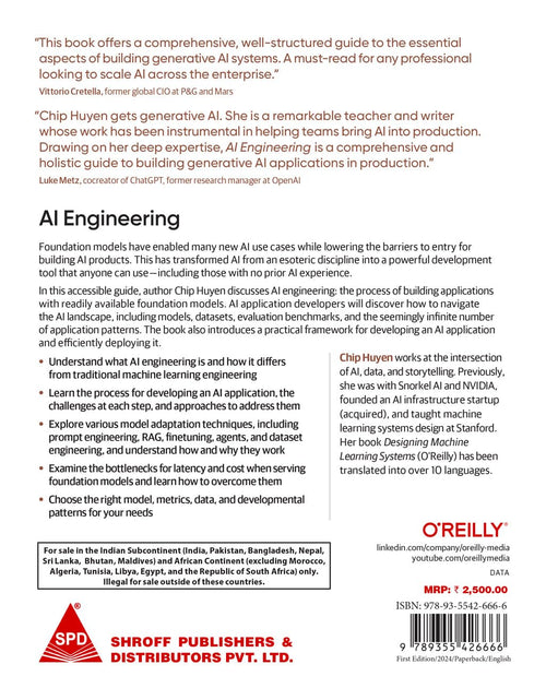 AI Engineering (Full Colour Edition) by Chip Huyen, back cover