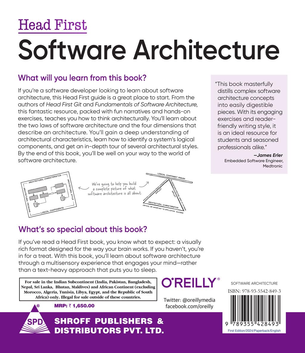 Head First Software Architecture by Raju Gandhi, Mark Richards, Neal Ford, back cover