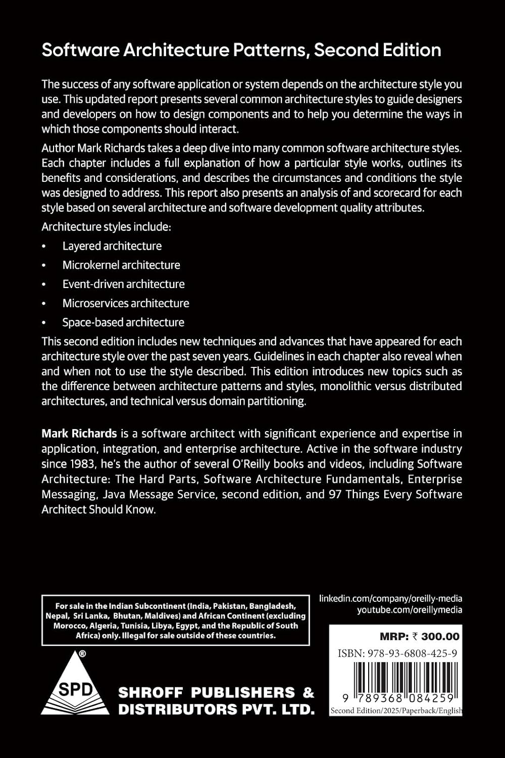 Software Architecture Patterns, Second Edition by Mark Richards, back cover